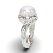 Load image into Gallery viewer, Real Silver .925 9–10 mm Pink Freshwater Pearl Solitaire Ring