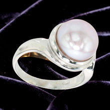 Load image into Gallery viewer, Real Silver .925 9–10 mm Pink Freshwater Pearl Solitaire Ring
