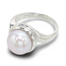 Load image into Gallery viewer, Real Silver .925 9–10 mm Pink Freshwater Pearl Solitaire Ring