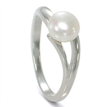Load image into Gallery viewer, Solid Sterling Silver .925 5–6 mm White Freshwater Pearl Solitaire Ring