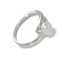 Load image into Gallery viewer, Solid Sterling Silver .925 5–6 mm White Freshwater Pearl Solitaire Ring