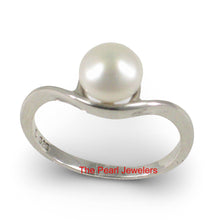 Load image into Gallery viewer, Solid Sterling Silver .925 Divot-Design Freshwater Pearl Solitaire Ring