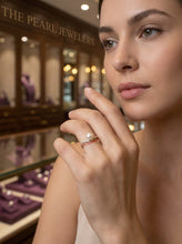 Load image into Gallery viewer, Solid Sterling Silver .925 Divot-Design Freshwater Pearl Solitaire Ring