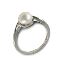 Load image into Gallery viewer, Solid Sterling Silver .925 Divot-Design Freshwater Pearl Solitaire Ring
