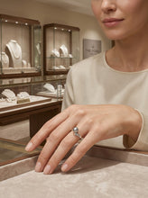 Load image into Gallery viewer, Solid Sterling Silver .925 Twin-Line Black Freshwater Pearl Solitaire Ring