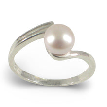 Load image into Gallery viewer, Solid Sterling Silver .925 Pink-Peach Freshwater Pearl Solitaire Ring