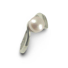 Load image into Gallery viewer, Solid Sterling Silver .925 Pink-Peach Freshwater Pearl Solitaire Ring
