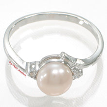 Load image into Gallery viewer, Solid Silver .925 Peach Pearl CZ Accent Ring