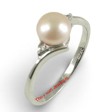 Load image into Gallery viewer, Solid Silver .925 Peach Pearl CZ Accent Ring