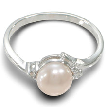 Load image into Gallery viewer, Solid Silver .925 Peach Pearl CZ Accent Ring