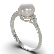 Load image into Gallery viewer, Solid Silver .925 Pink Pearl CZ Accent Ring
