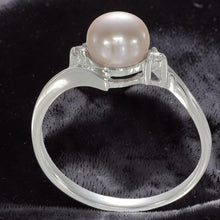 Load image into Gallery viewer, Solid Silver .925 Pink Pearl CZ Accent Ring
