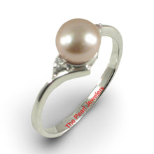 Load image into Gallery viewer, Solid Silver .925 Pink Pearl CZ Accent Ring