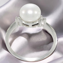 Load image into Gallery viewer, Solid Silver .925 White Pearl CZ Accent Ring