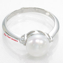 Load image into Gallery viewer, Solid Silver .925 White Pearl CZ Accent Ring