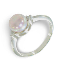 Load image into Gallery viewer, Solid Silver .925 Lavender-Pearl Solitaire CZ Ring