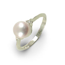 Load image into Gallery viewer, Solid Silver .925 Lavender-Pearl Solitaire CZ Ring