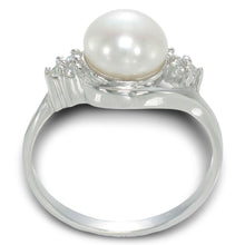 Load image into Gallery viewer, Solid Silver .925 White Pearl CZ Accent Ring