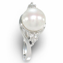 Load image into Gallery viewer, Solid Silver .925 White Pearl CZ Accent Ring