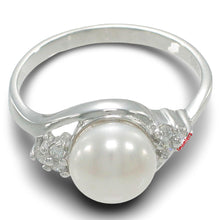 Load image into Gallery viewer, Solid Silver .925 White Pearl CZ Accent Ring