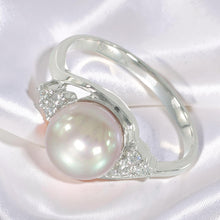 Load image into Gallery viewer, Solid Silver .925 Lavender-Pink Pearl CZ Accent Ring