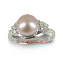 Load image into Gallery viewer, Solid Silver .925 Lavender-Pink Pearl CZ Accent Ring