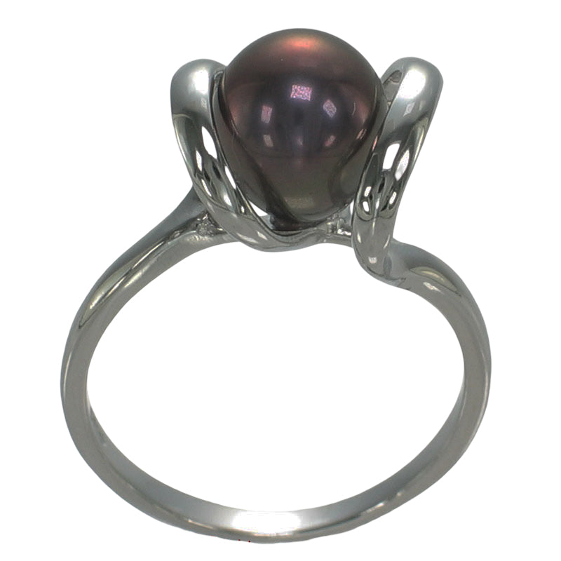 Classic .925 Sterling Silver Black-Peacock Pearl Ring