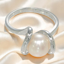 Load image into Gallery viewer, Classic .925 Sterling Silver Pink-Peach Pearl Ring
