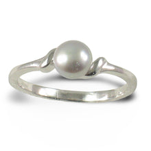 Load image into Gallery viewer, Solid Sterling Silver .925 Silver-Tone Freshwater Cultured Pearl Solitaire Ring