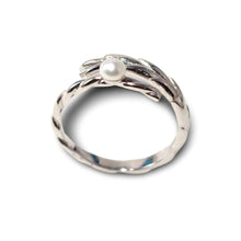 Load image into Gallery viewer, Solid Sterling Silver .925 White Mini Pearl Wheat-Style Adjustable Ring