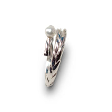 Load image into Gallery viewer, Solid Sterling Silver .925 White Mini Pearl Wheat-Style Adjustable Ring