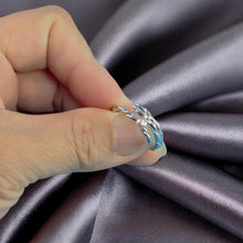 Load image into Gallery viewer, Solid Sterling Silver .925 Pink Freshwater Cultured Pearl Wheat-Style Adjustable Ring