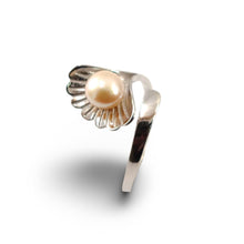 Load image into Gallery viewer, Real Silver .925 Peach Freshwater Cultured Pearl Shell-Style Adjustable Ring