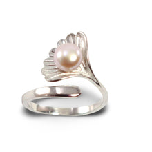 Load image into Gallery viewer, Silver .925 Pink-Lavender Freshwater Cultured Pearl Shell-Style Adjustable Ring