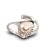 Load image into Gallery viewer, Silver .925 Pink-Lavender Freshwater Cultured Pearl Shell-Style Adjustable Ring