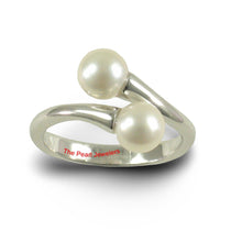 Load image into Gallery viewer, Solid Sterling Silver .925 Twin White Freshwater Cultured Pearl Cocktail Ring