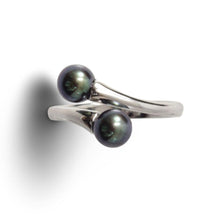 Load image into Gallery viewer, Twin AAA Peacock Freshwater Pearl Cocktail Ring – .925 Sterling Silver