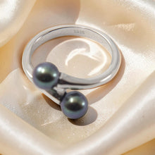Load image into Gallery viewer, Twin AAA Peacock Freshwater Pearl Cocktail Ring – .925 Sterling Silver