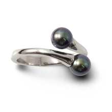 Load image into Gallery viewer, Twin AAA Peacock Freshwater Pearl Cocktail Ring – .925 Sterling Silver