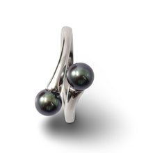 Load image into Gallery viewer, Twin AAA Peacock Freshwater Pearl Cocktail Ring – .925 Sterling Silver