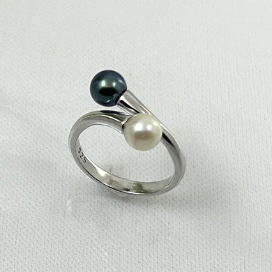 9301094-Sterling-Silver-925-Twin-AAA-Black-White-Cultured-Pearl-Cocktail-Ring