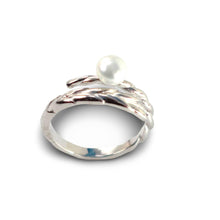 Load image into Gallery viewer, Adjustable Wheat-Style White Pearl Ring – .925 Sterling Silver