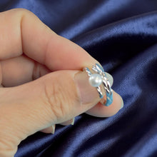 Load image into Gallery viewer, Adjustable Wheat-Style White Pearl Ring – .925 Sterling Silver