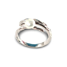 Load image into Gallery viewer, Adjustable Wheat-Style White Pearl Ring – .925 Sterling Silver