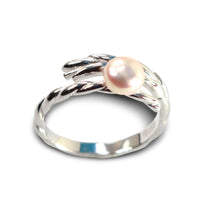 Load image into Gallery viewer, Adjustable Wheat-Style Pink Pearl Ring – .925 Sterling Silver