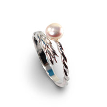 Load image into Gallery viewer, Adjustable Wheat-Style Pink Pearl Ring – .925 Sterling Silver