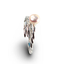 Load image into Gallery viewer, Adjustable Wheat-Style Pink Pearl Ring – .925 Sterling Silver