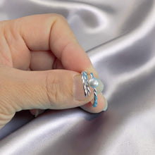 Load image into Gallery viewer, Adjustable Wheat-Style Silver-Gray Freshwater Pearl Ring – .925 Sterling Silver