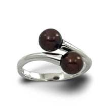 Load image into Gallery viewer, Twin AAA Chocolate Freshwater Pearl Cocktail Ring – .925 Sterling Silver