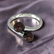 Load image into Gallery viewer, Twin AAA Chocolate Freshwater Pearl Cocktail Ring – .925 Sterling Silver